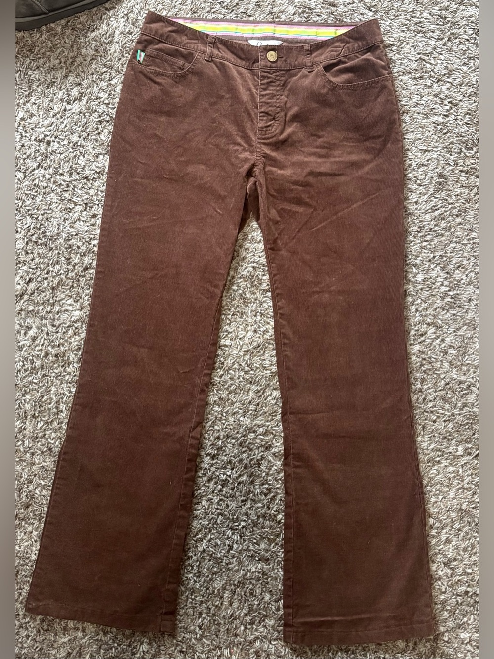Lilly Pulitzer Brown Corduroy Boot Cut Pants